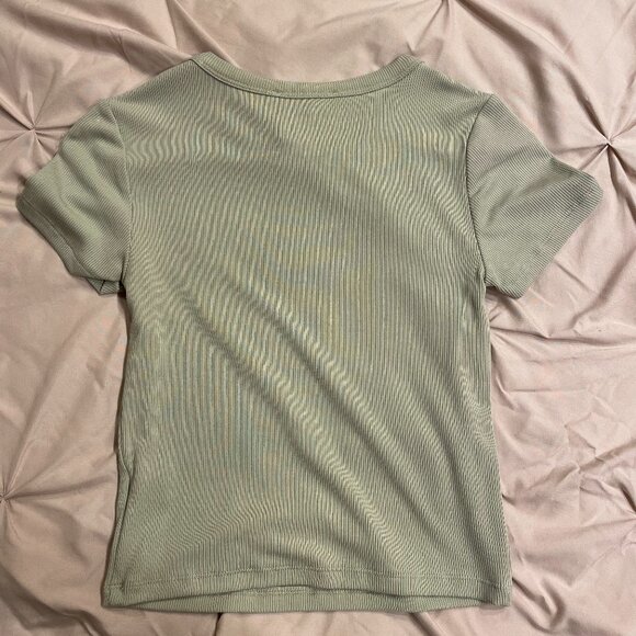 Sage Green Cropped Tee - Picture 2 of 2